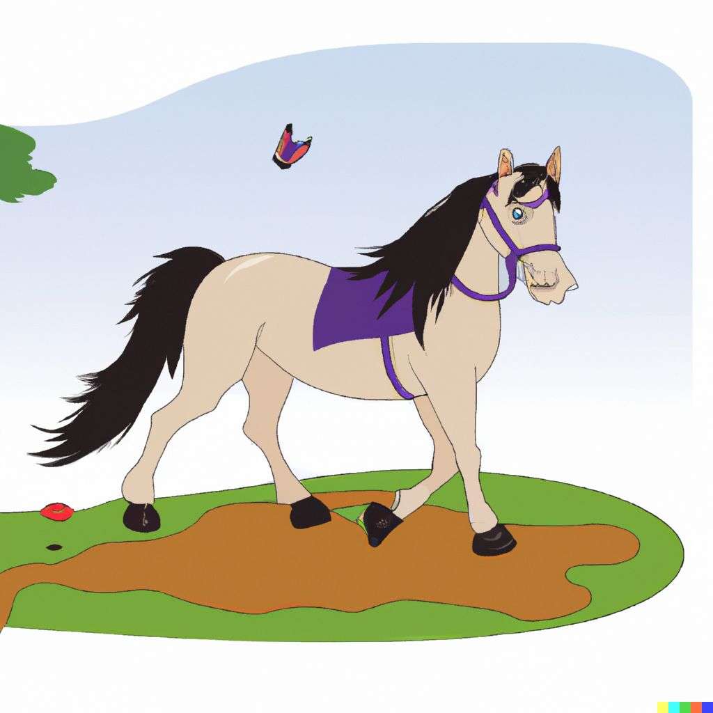 a horse, children's book illustration